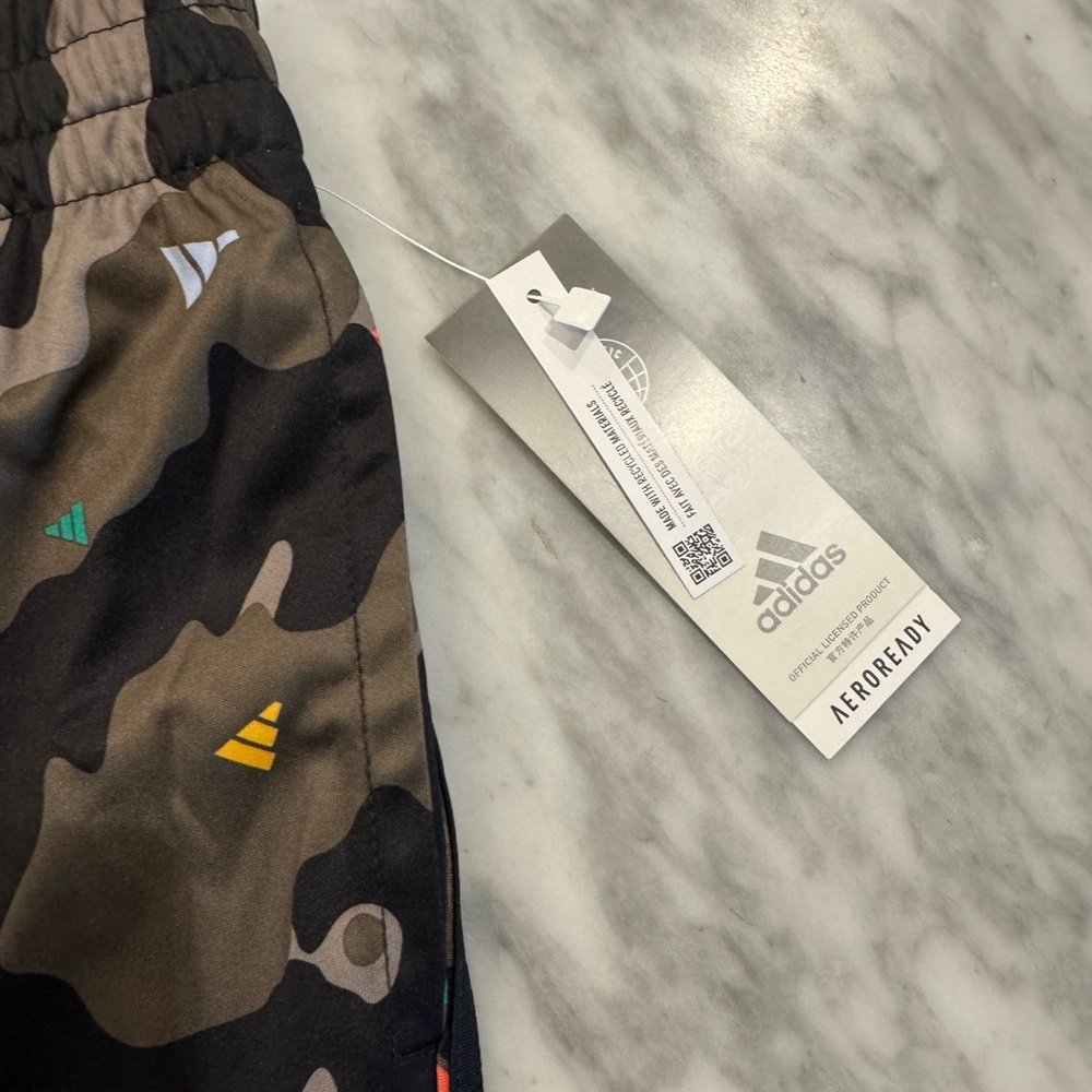 Adidas Multicolor Camo Boys Athletic Shorts Large 14/16 - Picture 3 of 5